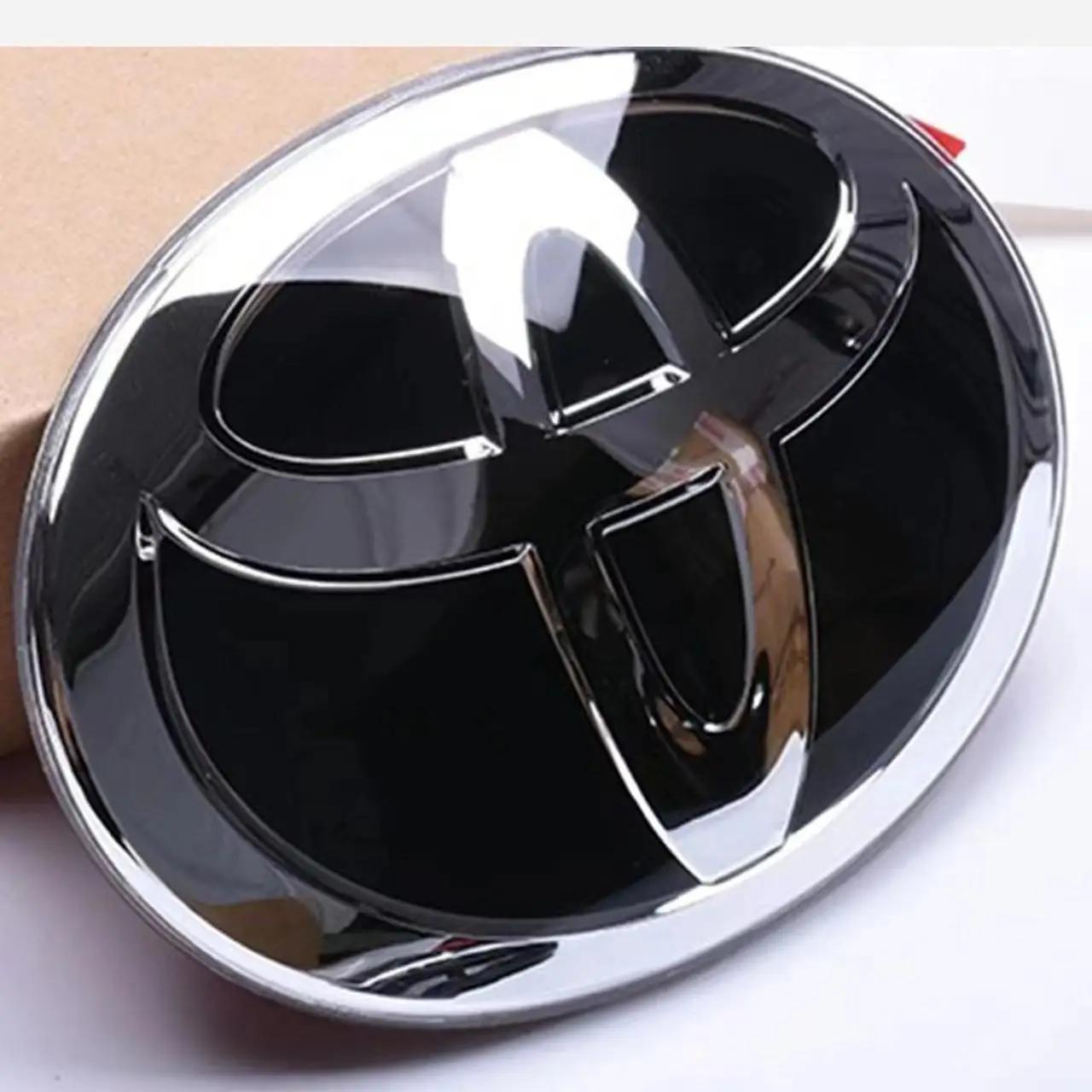 

3D Car Logo Emblem for Toyota Corolla Camry RAV4 Hilux CHR Highlander Yaris Vios Alphard Prado Reiz Wish, Front Grill and Hood 10cmX7cm чорний