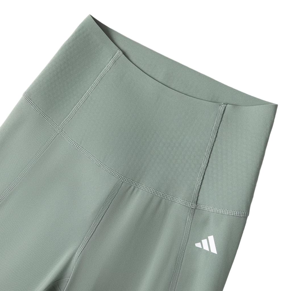 Adidas Optime Essentials Power Logo Tight Comfortable Quick-Dry Three-Quarter Sports Pants Women Pants Silver Gray Green KA8590