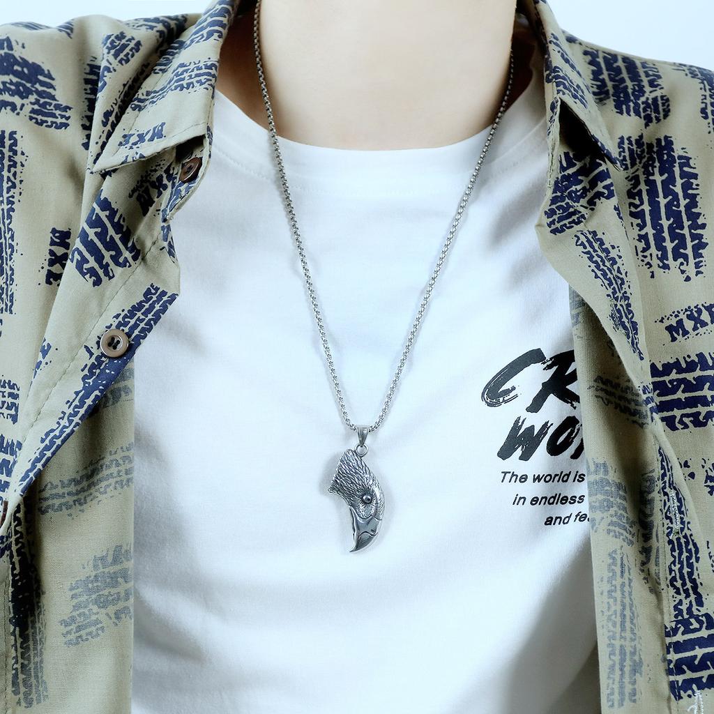 European and American Retro Trendy Male Animal Eagle Head Personalized Punk Three Dimensional Pendant