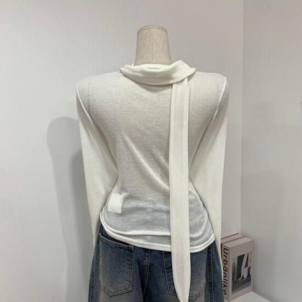C S In The Room Cuo Tai Sheer TurTleneCk Long Sleeve T ShirT 2Color
