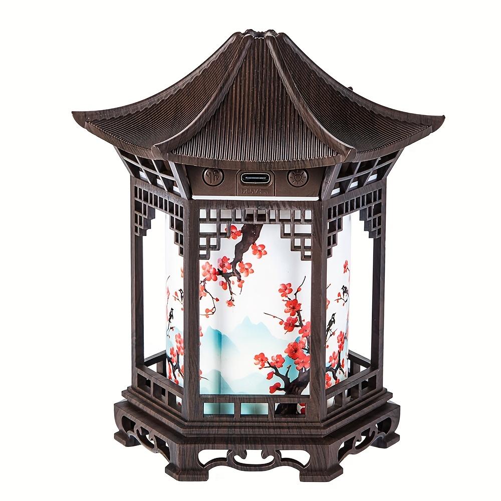 Chinese-Style Mini Humidifier & Night Light - USB- Portable Cool/Dry Mist Air Humidifier with Traditional Pagoda/Tortoise Design, ABS Quiet Operation