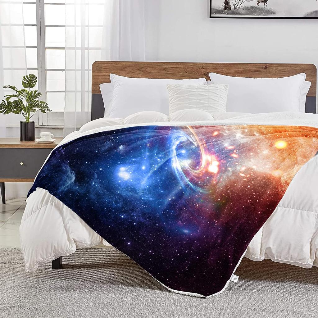 Funny Galaxy Throw Blanket Lightweight Flannel Throw Classic Galaxy Soft Comfy Plush Blanket For Home Decor Perfect For Sofa