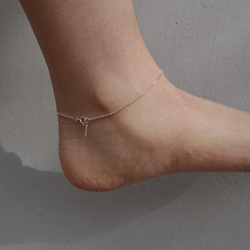 OURPIERRE DOT CHAIN ANKLET SILVER