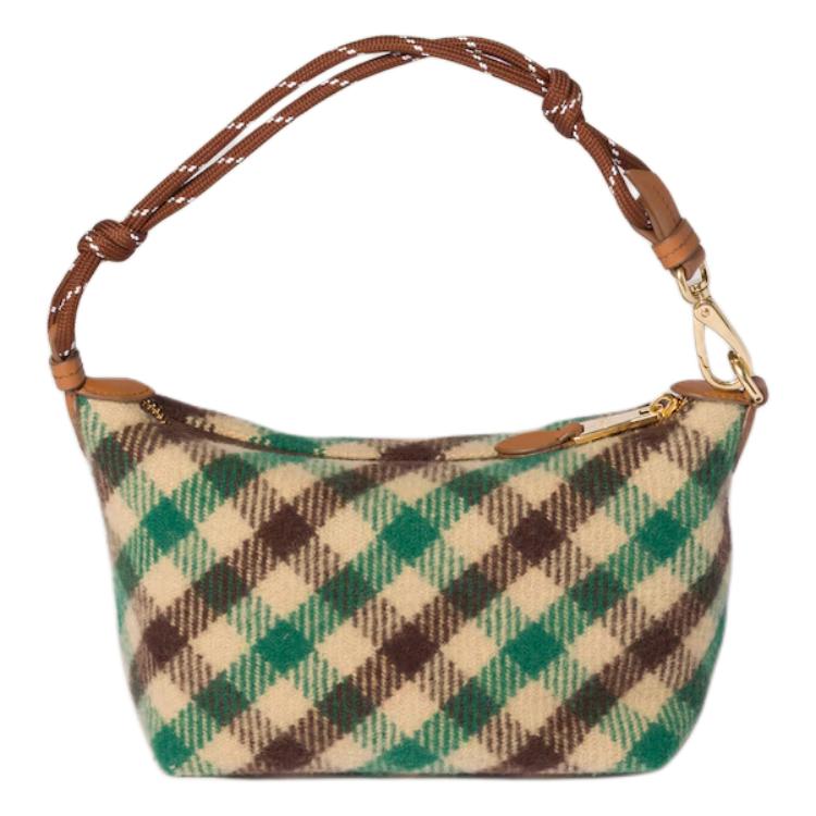 MIU MIU Logo Wolle Clutch Damen Clutch Kamel Grün 5NE841_2IFK_F0HDZ