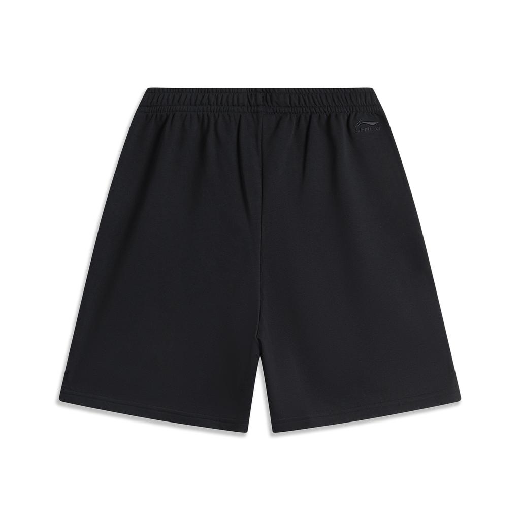 Li Ning Sports Fashion Series Solid Color Mid Waist Breathable Soft Comfortable Five Point Casual Shorts Men shorts Black AKSU771-1