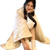 Cozy Plush Hooded Shawl Blanket Soft Warm Wrinkle-Free Nap Casual Shawl Blanket