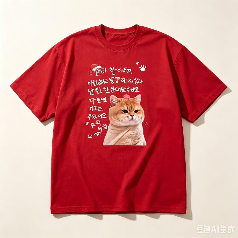 Soft Cotton Cute Cat Graphic Tshirt Korean Handwritten Text Pet Lover Round Neck Daily Short Sleeve Tee