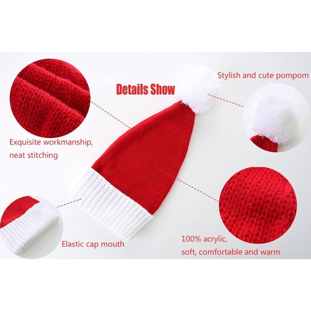 Fashion Red Christmas Hat Windproof Warm Knit Santa Hat Winter Hat Party