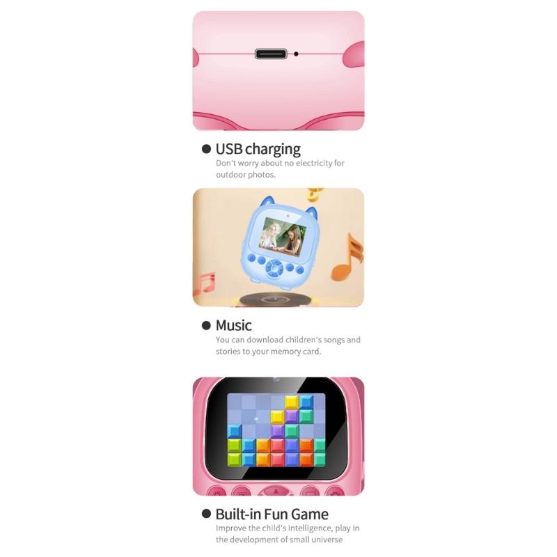 Digital Photo Camera Children Print Camera Mini Thermal Printer Selfie Digital Camera Portable Travel Camera Toy