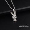 Niche Diamond Rabbit Titanium Steel Necklace - Hip Hop Celebrity Style, Personalized Simple Sweater Hoodie Chain Jewelry