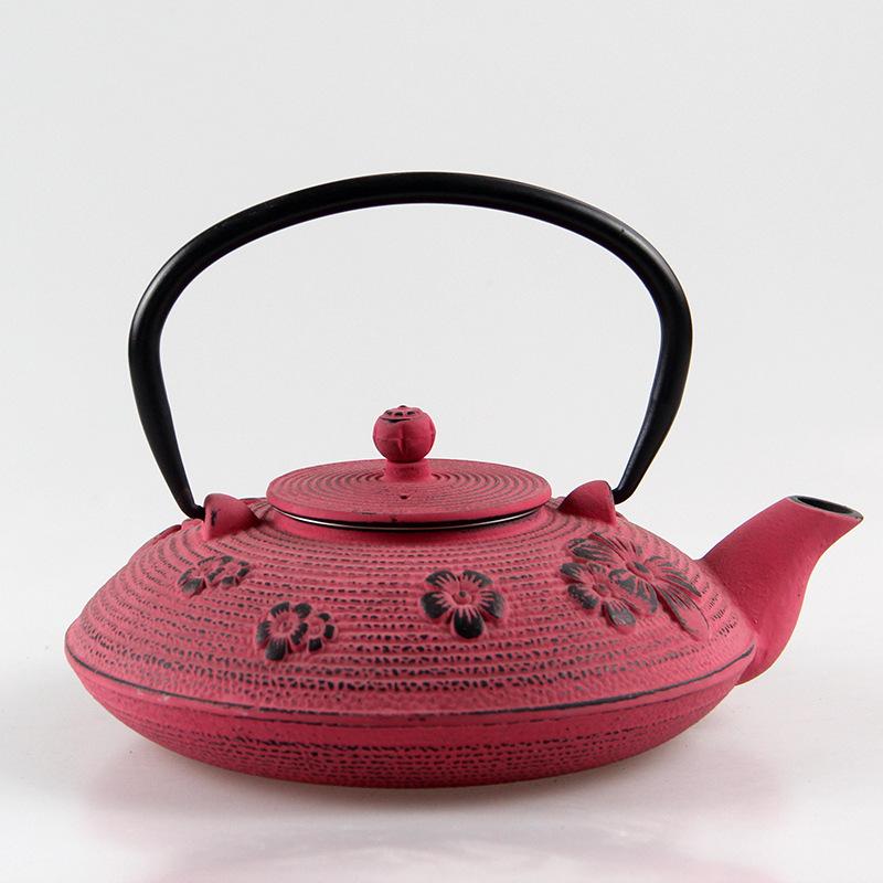 Japanese Style Cast Iron Teapot, Boiling Water Pot for Brewing Tea, Pig Iron Kettle with Tea Strainer, Charcoal Fire Tea Kettle