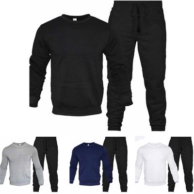 Herren Zweiteiliges Set O-Ausschnitt 2-teilige Sets Trainingsanzug Kapuzenpullover + Kordelzughose Männlich Sport Kapuzenpullover Lauf Sportbekleidung