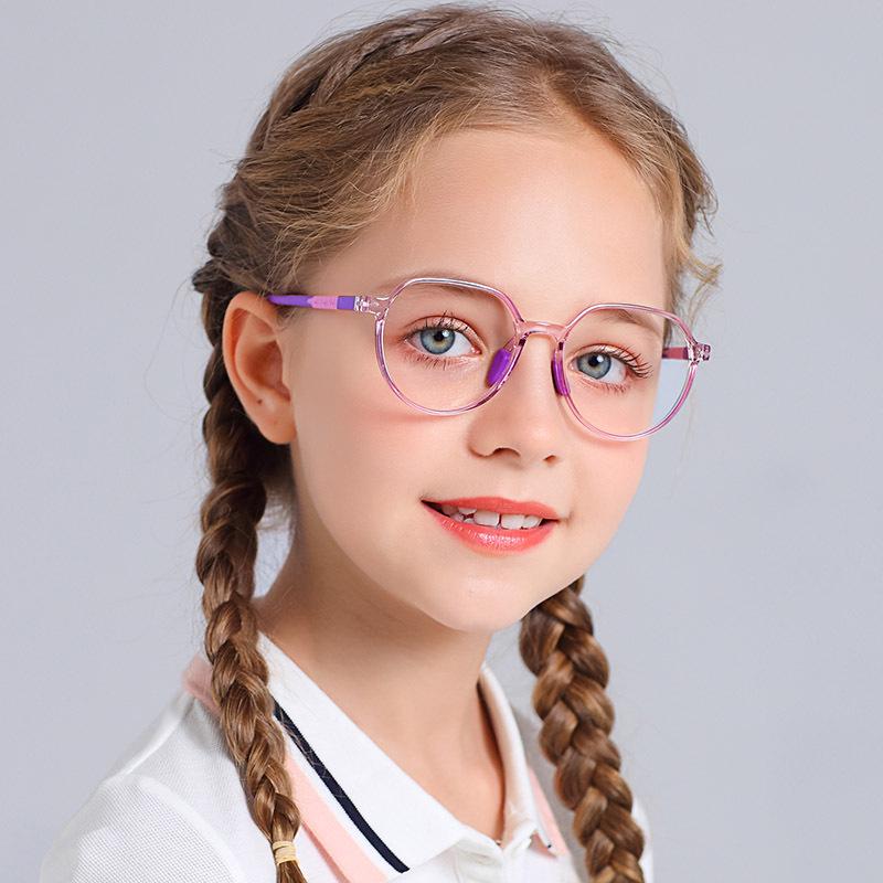 Children's Anti-Blue Light Polygon Glasses, No Prescription, TR90 Frame.