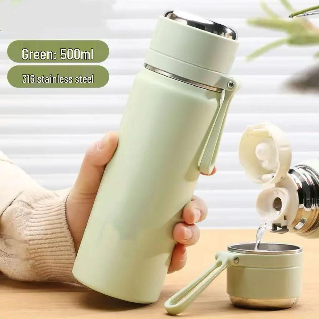 New 2025 Cute 316 Stainless Steel Insulated Tea Cup with Lid for Women & Students