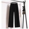 New Plus Size Womens Pants High Waist Vintage Loose Casual Trousers Elastic Design Wide Leg Basic Fashion Solid 5XL