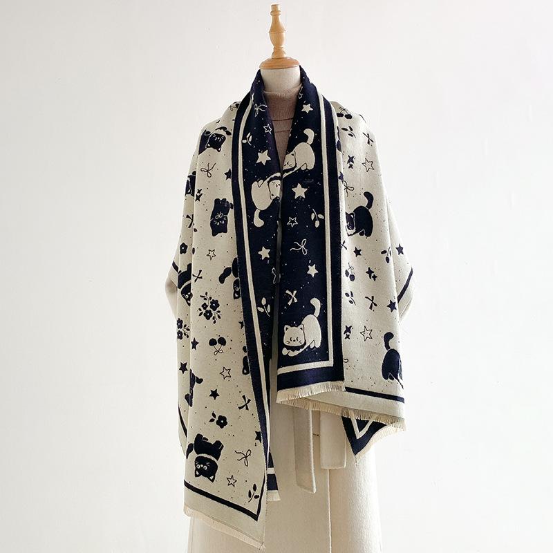 Women Winter Warm Scarf Soft Solid Color Shawl Wrap Outdoor Neck Scarves