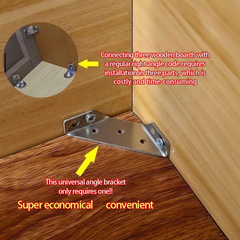 10Pcs Universal Furniture Corner Connector Stainless Steel Angle Corner Brackets For Cabinet Drawer
