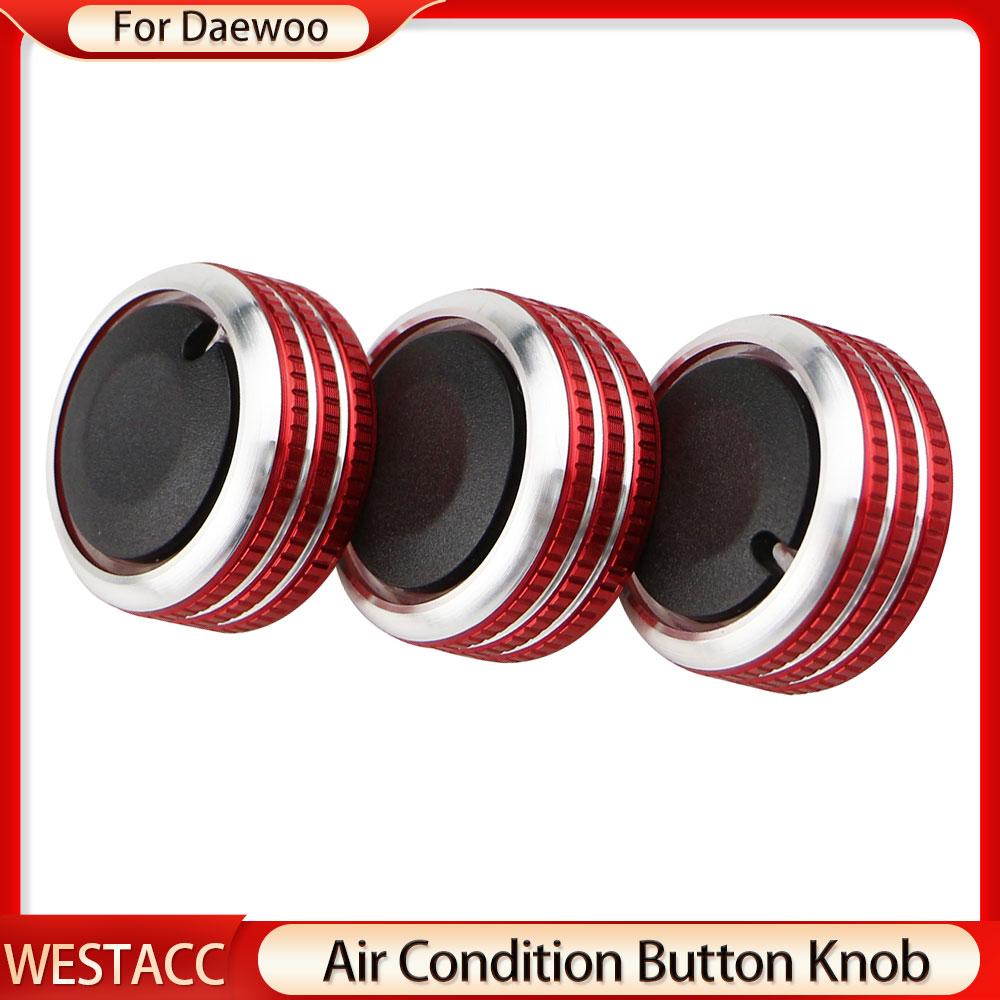 3Pcs/set Aluminum Alloy Car Air Conditioning Knob Heat Control Switch Button Knobs for Daewoo Matiz Chevrolet Joy Exclusive