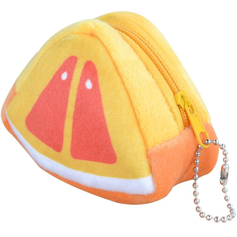Cartoon Children's Festival Gift Plush Triangular Fruit Coin Purse Keychain Decoration Urban Minimalist Style Polyester Material