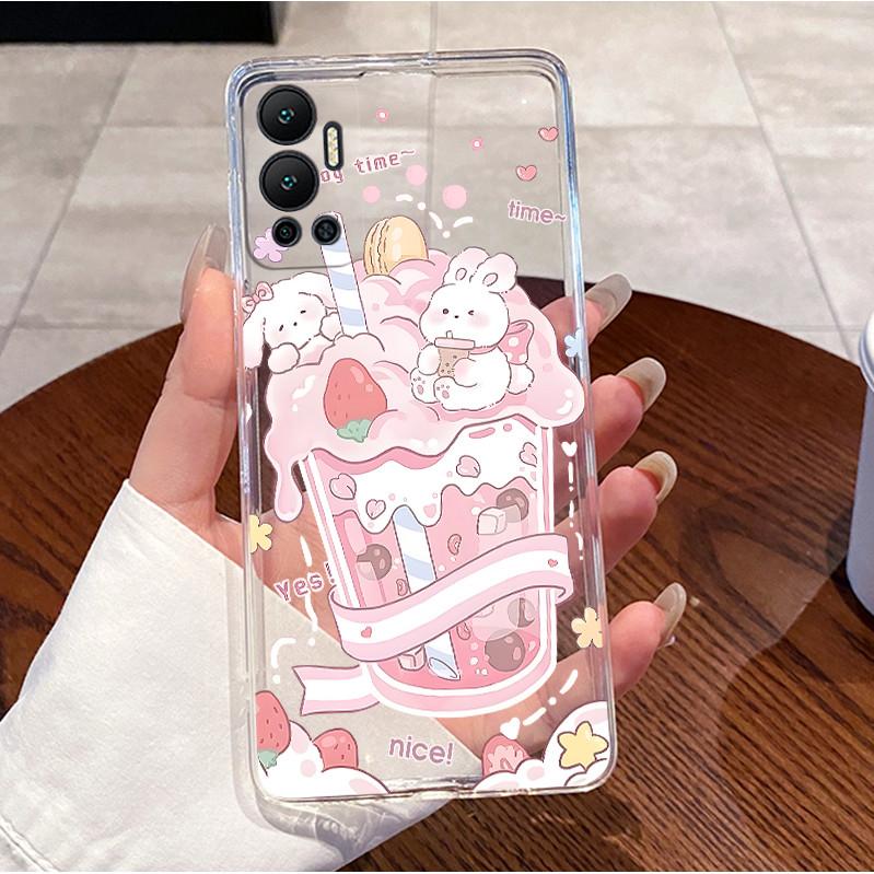 For Infinix Hot 12 Pro Play 12 i Phone Case Cute Rabbit Clear Silicone Back Cover For Infinix Hot12 12Pro 12Play 12i Bumper Capa