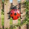 3Pcs Metal Ladybug Wall Decor, Cute Iron Art Ornaments for Home, Garden, Patio and Door Decoration