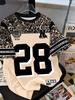 2026 Summer Children's Number Digital Print Pattern Sports American Style Top Round Neck Short Sleeve Cute T-Shirt Girls Clothes