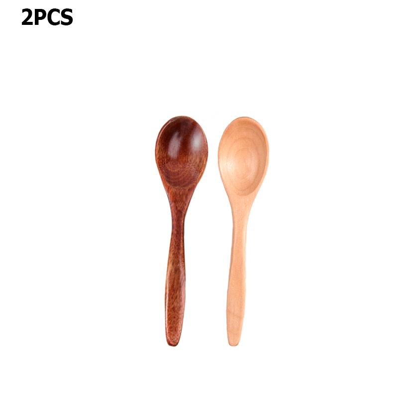 1~6PCS Wooden Spoons Non-Stick Honey Dessert Spoon Coffee Spoons Small Wooden Spoon Coffee Drink Stirrer Teaspoons Tableware