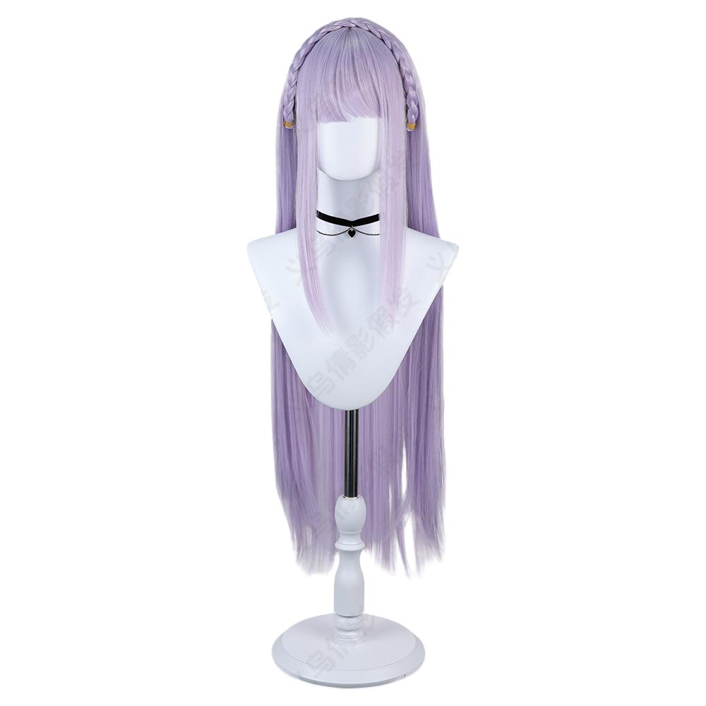 Emilia Re Zero Anime Cosplay Wig With Rose Hair Net Synthetic Long Straight Synthetic Hair for Costume Roleplay