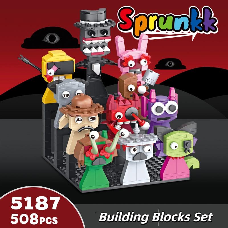 Non-Toxic Moc Game Sprunki Building Blocks Horror Anime Music Game 2 In 1 Friends Figures Bricks Toys Sets Birthday Christmas Gifts