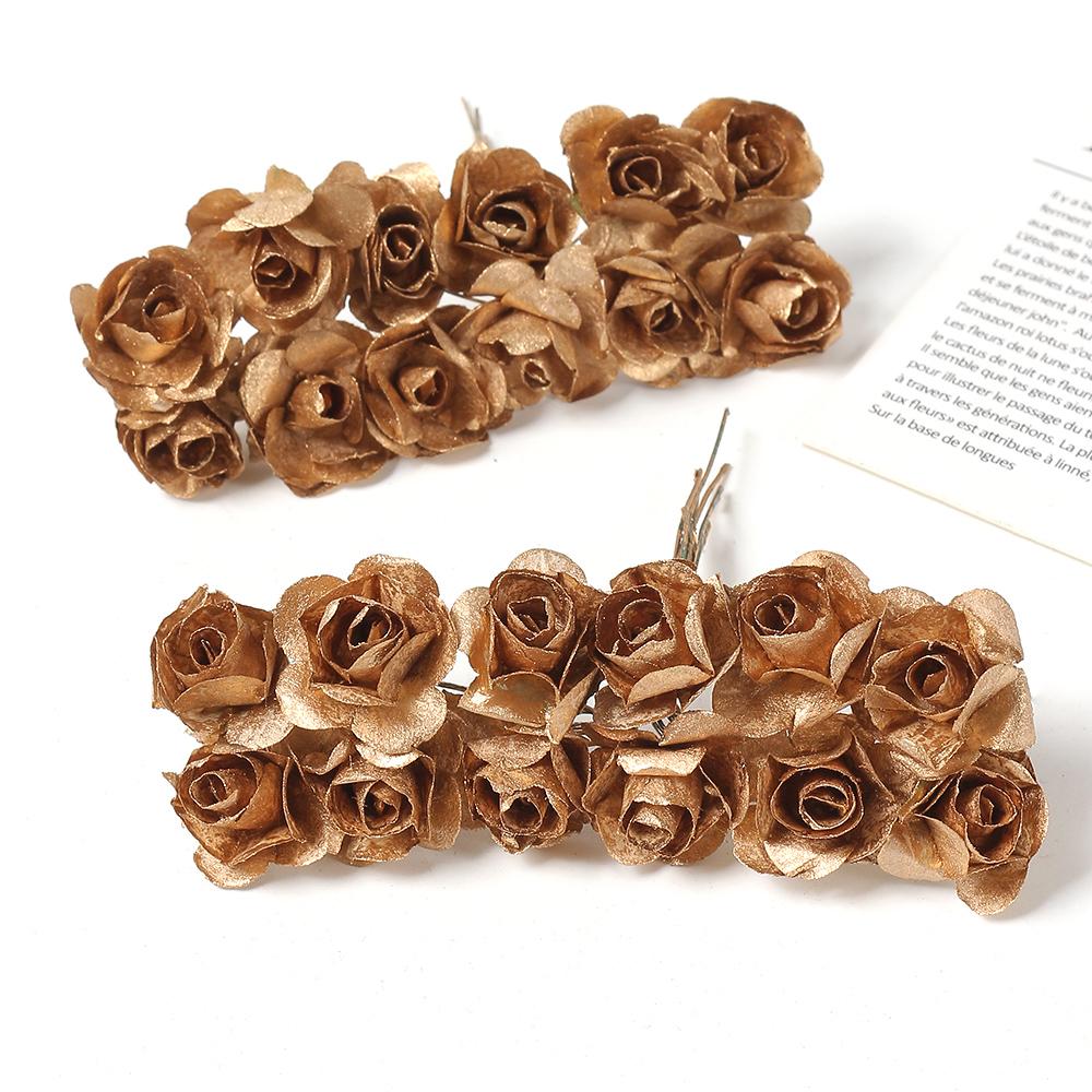 144Pcs Artificial Rose Bouquets Paper Fake Flowers Home Room Decor Wedding Decoration Christmas Navidad 2025 New Year DIY Wreath