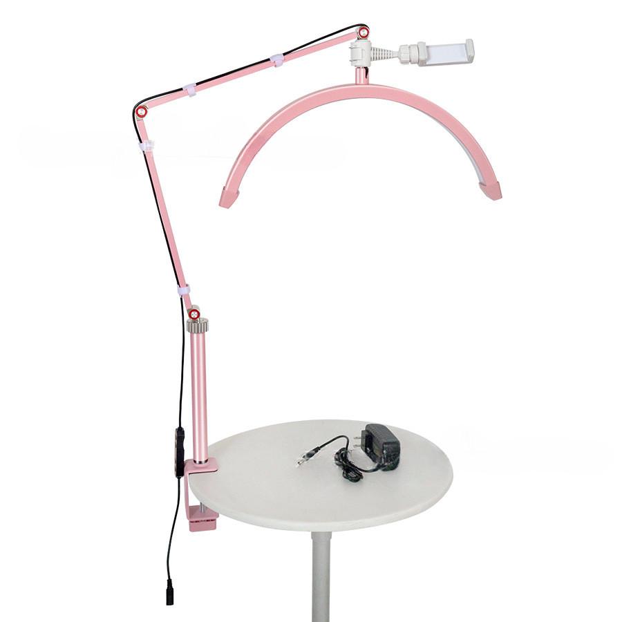 Embroidery Nail Art LED Eye Protection Light Beauty Salon Professional U-shaped Floor Light Portable Half Moon Beauty Lamp