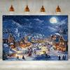 Christmas Village Scene Decoration Background Winter Photography Backdrop Decorations For Photo Studio Photo Booth Christams Party