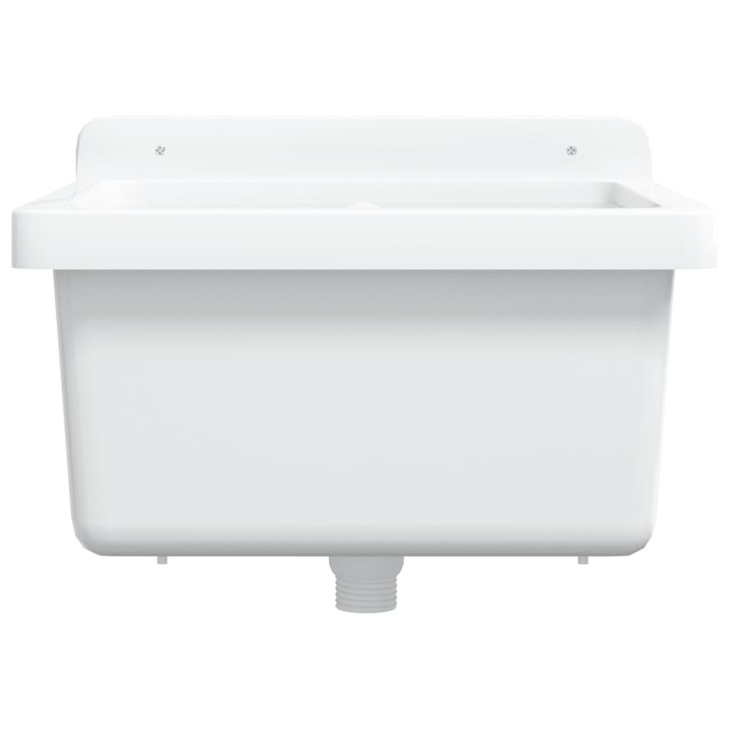 Wall Mounted Sink White 40 X 40 X 24 Cm Resin