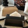 Porta fazzoletti in Pelle PU, con Design a Bordi Cuciti a Mano, Stile Moderno Estrazione Fluida della Carta Custodia per Fazzoletti per Casa Ufficio