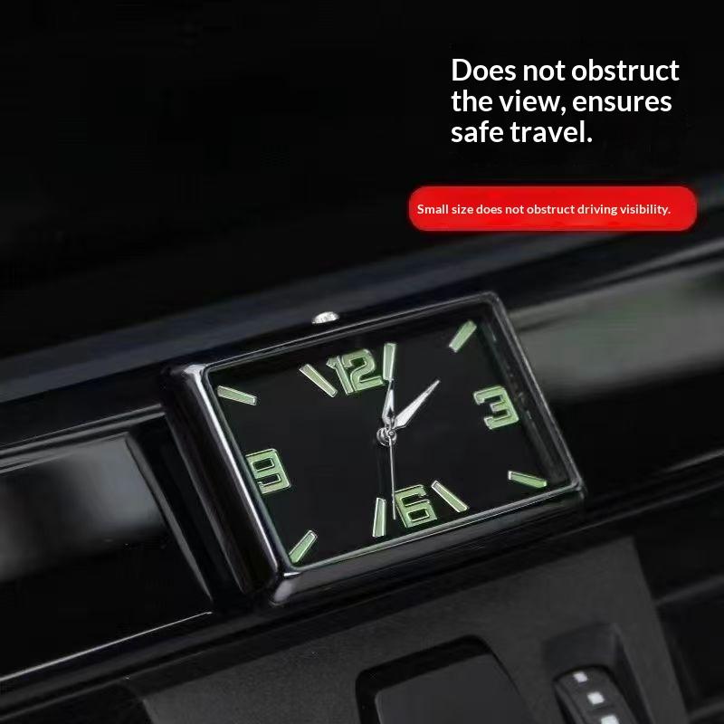 Car Air Conditioning Vent Electronic Quartz Clock Auto Square Vertical Luminous Digital Car Clock