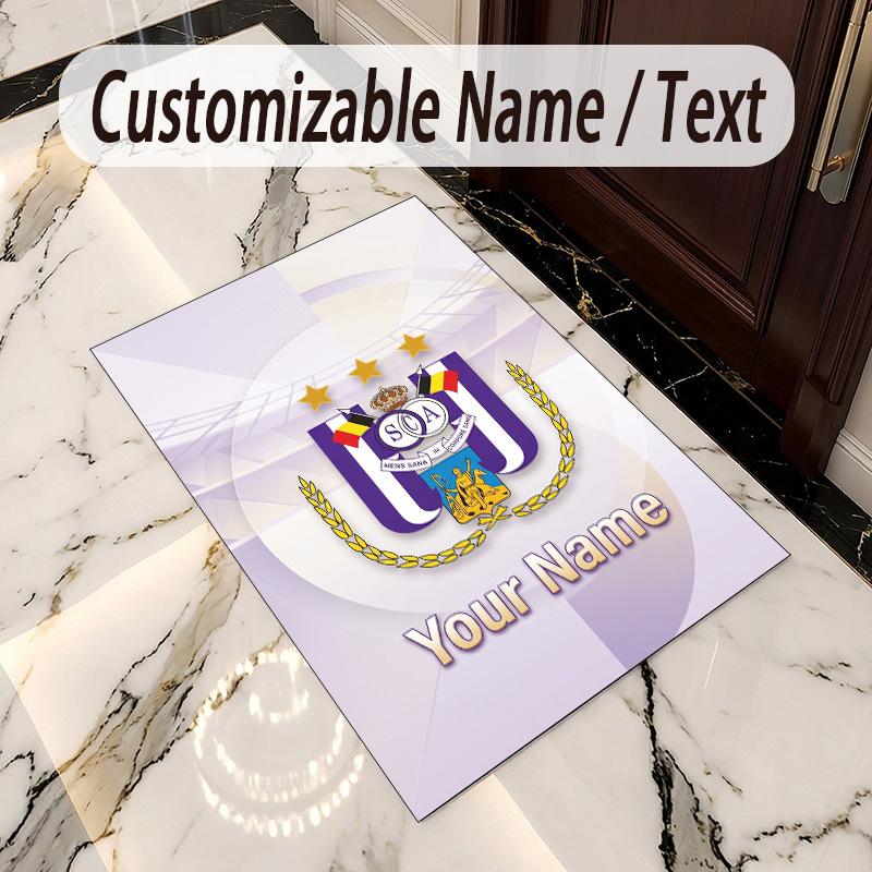 Crystal Velvet Rug Anderlecht FC Print Custom Name Text Floor Mat Home Decor