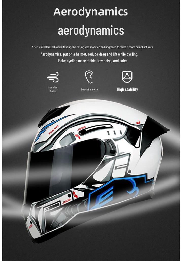 Jiekai Full Face Motorcycle Helmet – Unisex, All-Season, Cool and Safe Racing Design