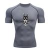 Men's Compression Workout T-Shirt, Cool Doberman Bite Dagger