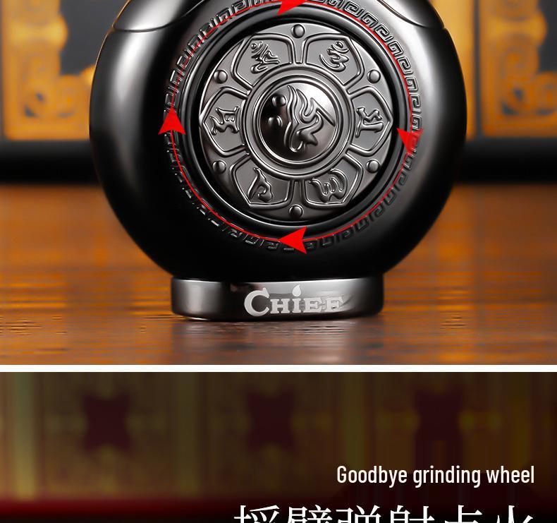 Leader CHIEF Automatic Ejection Windproof Kerosene Lighter - Creative Rocker Design for Personality and Decompression.