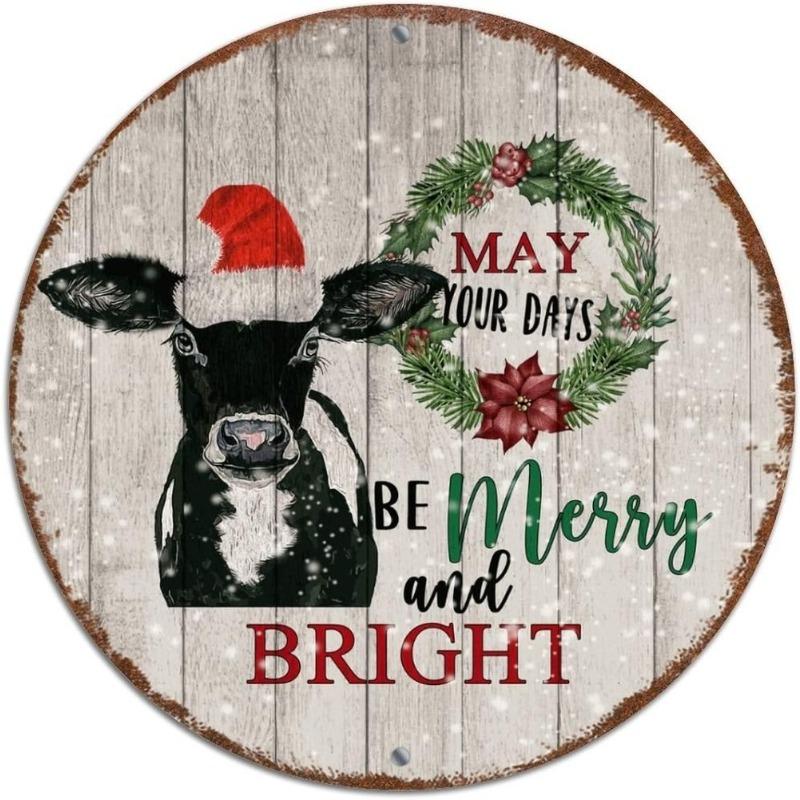 Hexenbesen Halloween Schild, Runde Aluminium Wandplakette 20x20cm