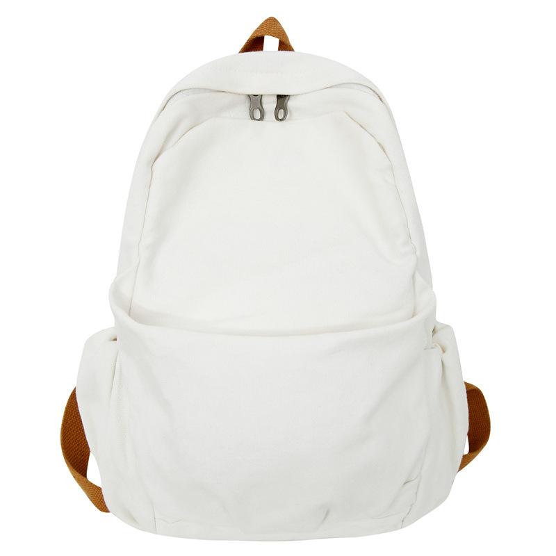 

Однотонний шкільний рюкзак для старшокласників, випраний полотняний рюкзак білий