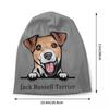 Custom Peeking Dog Jack Russell Terrier Bonnet Hats Street Knit Hat For Women Unisex Autumn Winter Pet Animal Skullies Beanies Caps