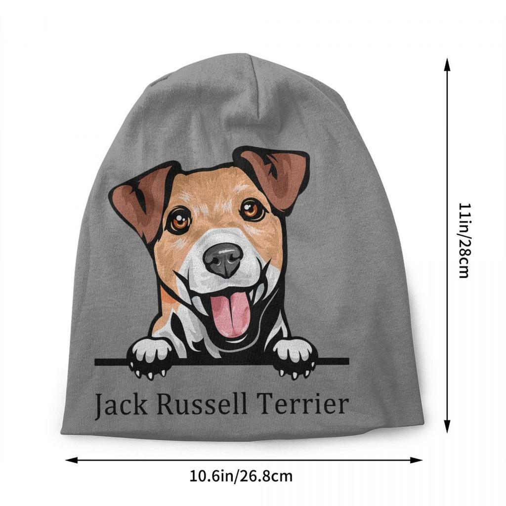 Custom Peeking Dog Jack Russell Terrier Bonnet Hats Street Knit Hat For Women Unisex Autumn Winter Pet Animal Skullies Beanies Caps