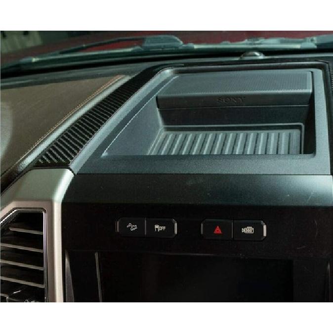 Center Console Storage Box Frame Trim Cover For Ford F150 2015+Soft Carbon Fiber