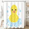 Bathroom Shower Curtain Waterproof Abstract Animal Duck Pattern Home Decor Farmhouse Style Modern Fabric Shower Liner