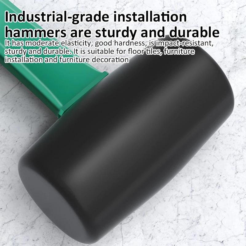 Hi-Spec Double Face Rubber Hammer Practical Multifunction Double-Sided Rubber Hammer Non-Slip Handle for Installation/DIY