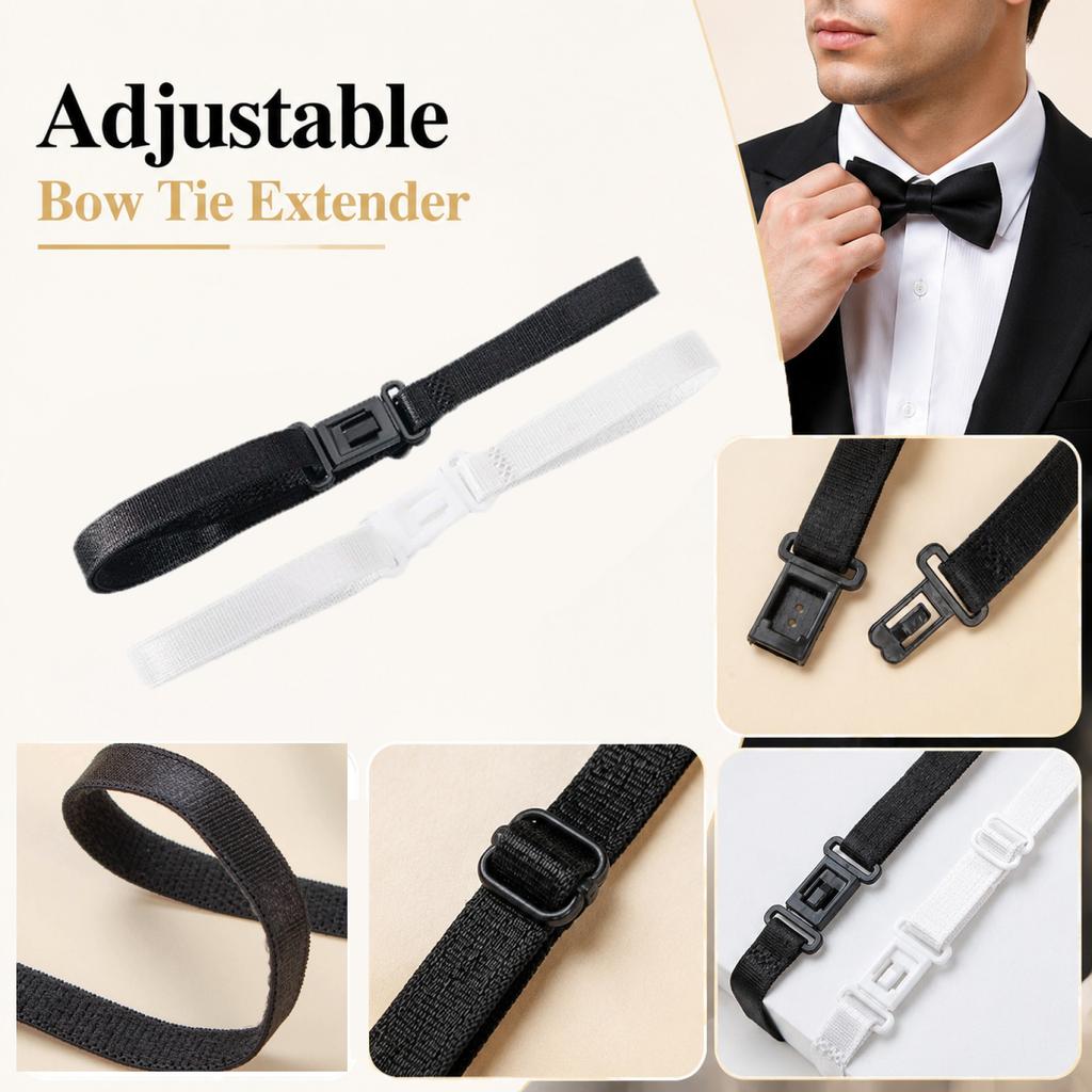 Adjustable Elastic Tie Extender with Closure, 18 Inches (45cm), Fits Men, Women, Boys, Girls