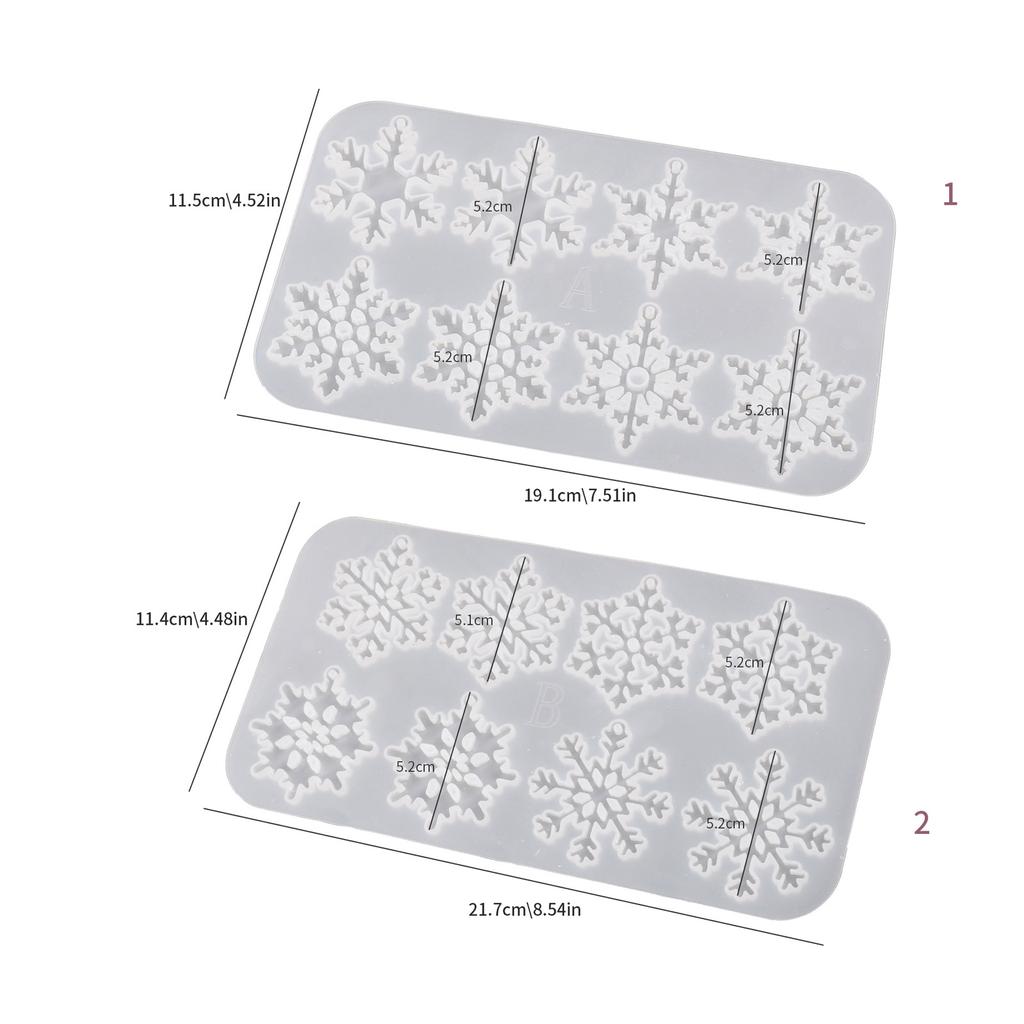 Delicate Snowflake Epoxy Resin Molds Durable Silicone for DIY Christmas Ornaments Jewelry Pendants and Keychains