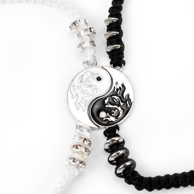 Fashion Dragon Figure Yin Yang Bracelet Couple Adjustable Bracelets Boyfriend Girlfriend Valentine's Day Friendship Jewelry