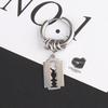 Fashion Stainless Steel Blade Earrings Vintage Razor Hollow Drop Earrings Women Men Punk Jewelry Hip Hop Street Dangle Earrings